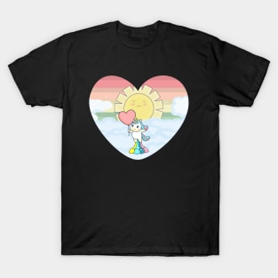 Unicorn Farts - Funny Unicorn Colorful Rainbow Design - Cute Unicorn Stealing Hearts And Blasting Farts T-Shirt